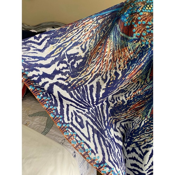 Batwing Blouse One Size Jennifer Rose NY Animal Print Rhinestone Detail NEW - Picture 5 of 8